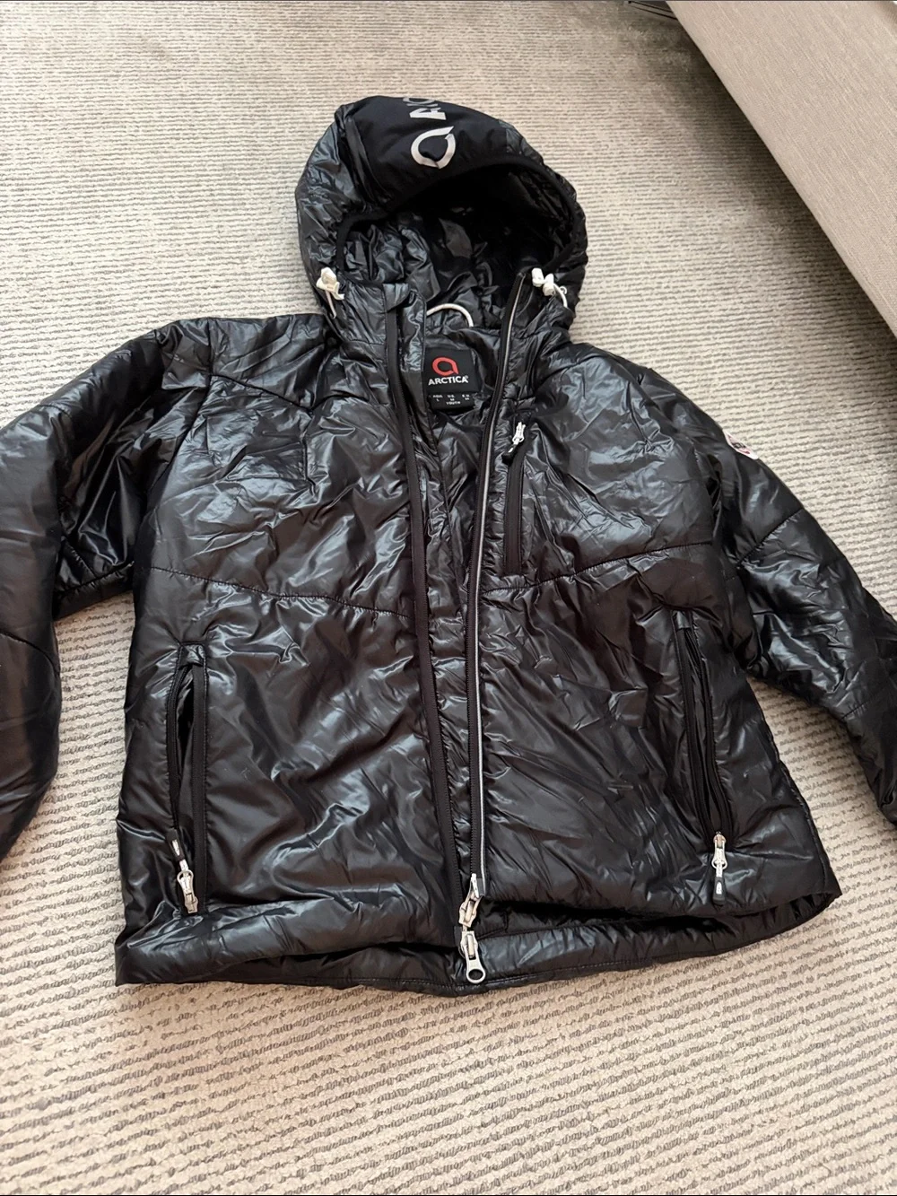 Arctica ski Hooded Puffer Jacket - youth size medium Insulated Coat
